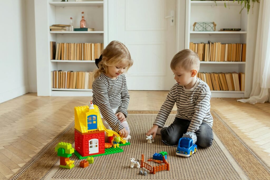 Children Playing with Toys in Room